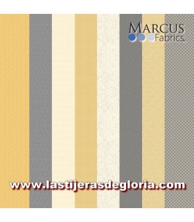 Tela franjas tonos amarillo mostaza Birds and Bees de Marcus Fabrics
