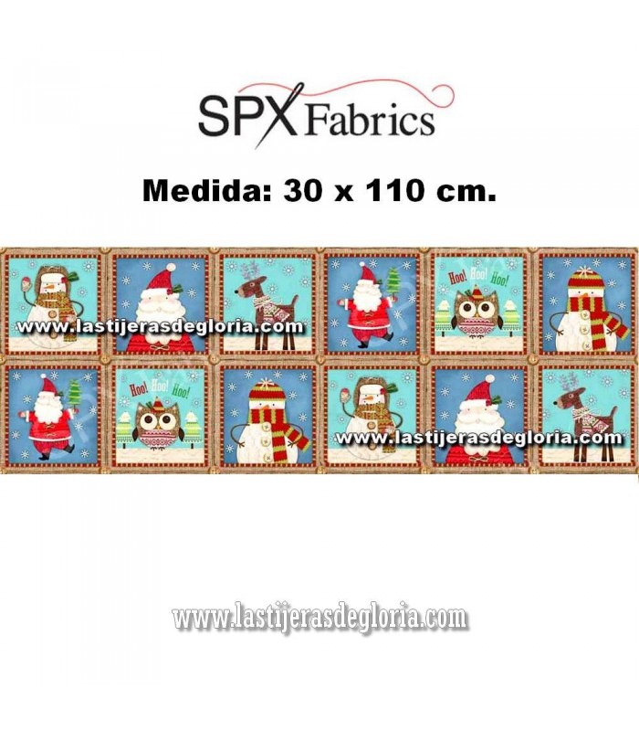 Tela Navidad bloques imágenes colección Bundle Up de Spectrix Fabrics