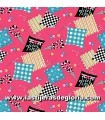 Tela tijeras y telas sobre fucsia Sew, Sleep, Repeat de Henry Glass