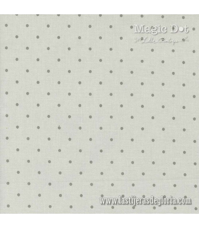 Tela topos sobre plata Silver Magic Dot de Lella Boutique para Moda Fabrics