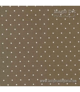 Tela topos sobre nuez moscada Nutmeg Magic Dot de Lella Boutique para Moda Fabrics