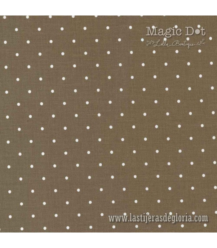 Tela topos sobre nuez moscada Nutmeg Magic Dot de Lella Boutique para Moda Fabrics