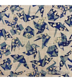 Tela japonesa origami azul Garden Harmony de Sevenberry