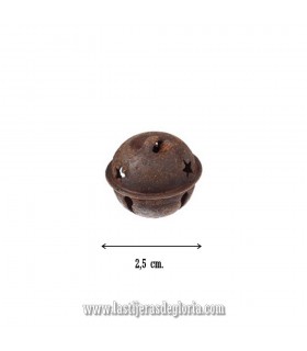 Cascabel oxidado rústico decorativo de 2,5 cm.