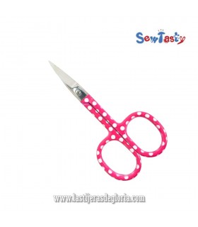 Tijeras para bordar polka dots rosa 93 mm. Sew Tasty
