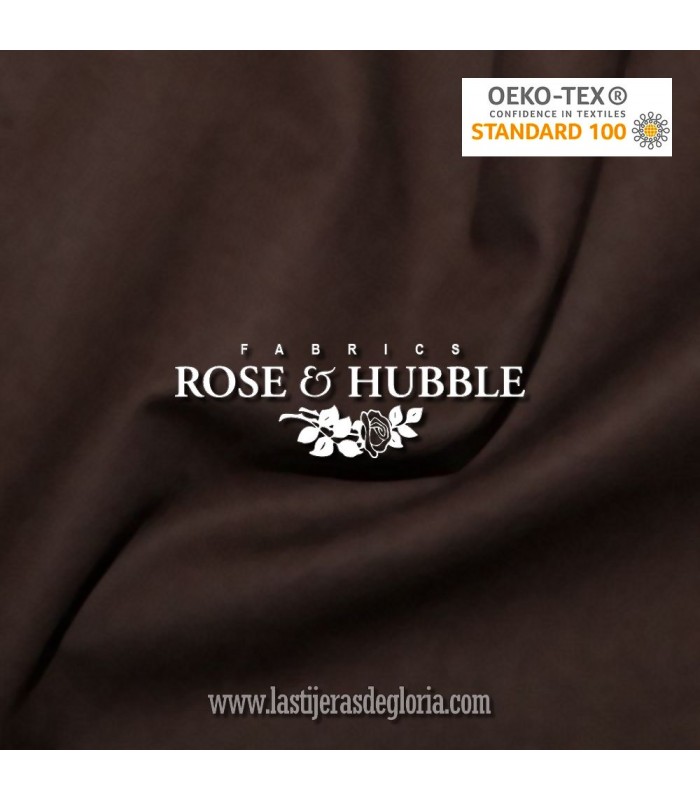 Tela patchwork lisa marrón chocolate True Craft Cotton de Rose & Hubble