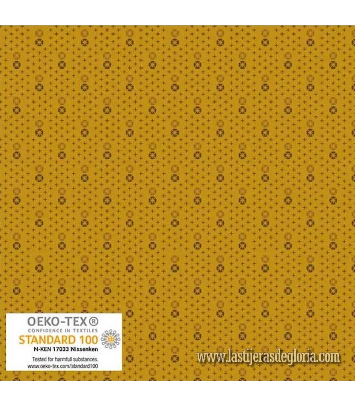 Tela cruces mini sobre mostaza Tiny Delight de Stof Fabrics