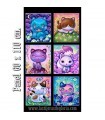 Panel gatitos multicolor sobre negro Crazy Kitties de P&B Textiles