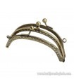 Boquilla para monedero doble oval en oro viejo de 11 cm.