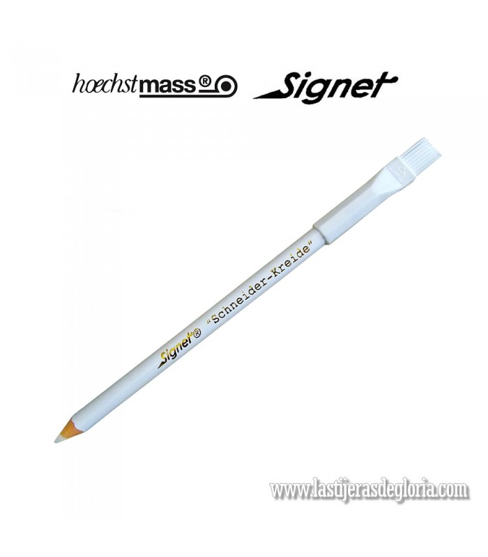 Lápiz de marcar telas blanco con cepillo 13 cm. Signet de Hoechstmass