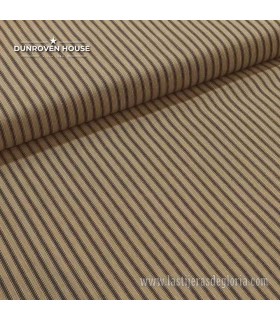 Tela Country rayas azules y trigo Homespun Fabric de Dunroven House