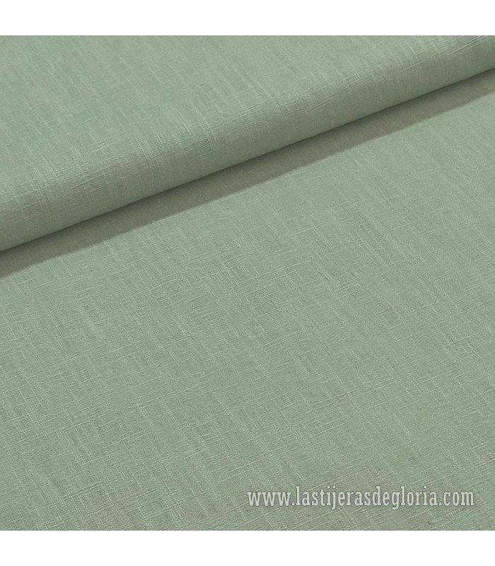 Tela de lino lavado en tono verde menta 230 gr./m2 Washed Linen