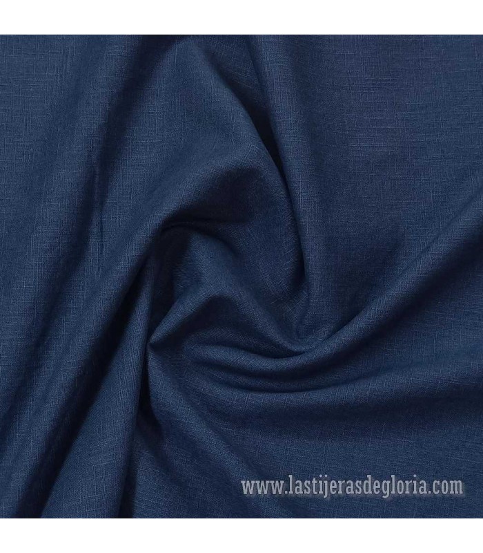 Tela de lino lavado en tono azul navy 230 gr./m2 Washed Linen