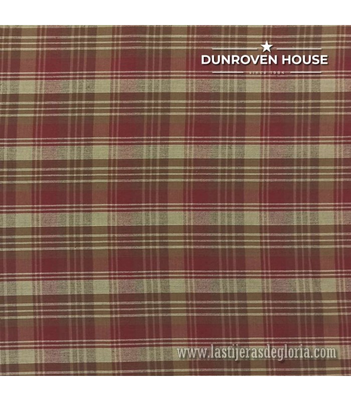 Tela country cuadros grandes rojos marrón Homespun Fabric de Dunroven House
