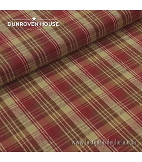 Tela country cuadros grandes rojos marrón Homespun Fabric de Dunroven House