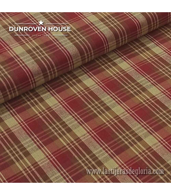 Tela country cuadros grandes rojos marrón Homespun Fabric de Dunroven House