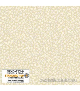 Tela tono sobre tono florecillas crema Neutral Notes de Stof Fabrics