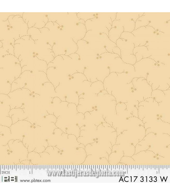 Tela hiedra sobre marfil Apple Cider de P&B Textiles