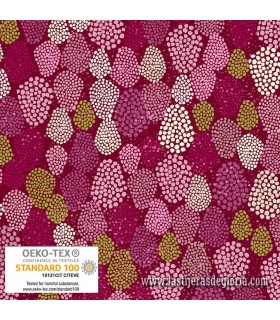 Tela flores con puntos rosa Spot on Flower de Stof Fabrics