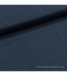 Tela japonesa tramada cuadros azul indigo de Roselló