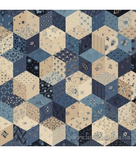 Tela hexágonos patchwork azul Pam's Stars Special Edition de Marcus Fabrics
