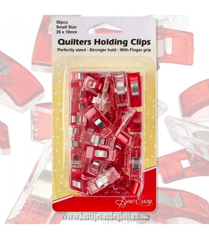 Pinzas para costura y patchwork color rojo 50 unidades Sew Easy