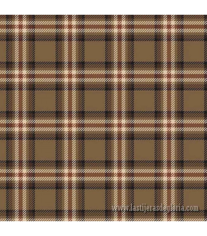 Tela franela cuadros marrón Primo Plaids Space Mix de Marcus Fabrics