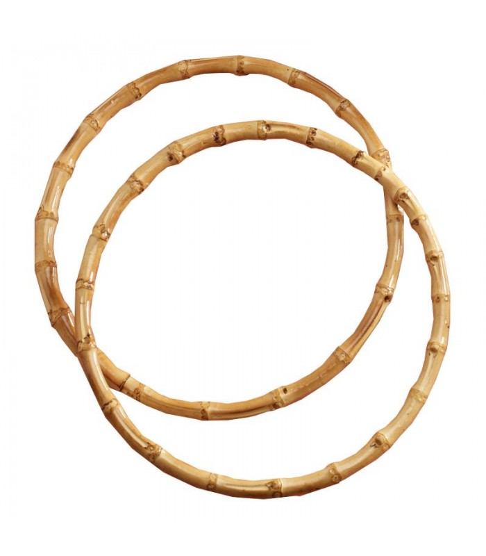 Asas de bambú circulares para bolsos de 18 cm. color tostado