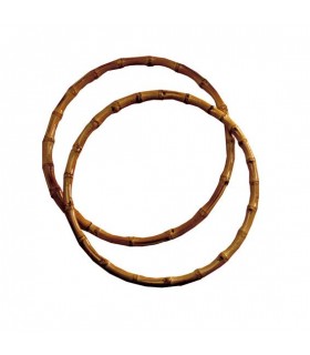 Asas de bambú circulares para bolsos de 18 cm. color marrón