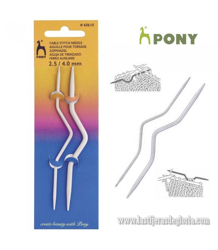 Agujas de trenzado curvadas PONY