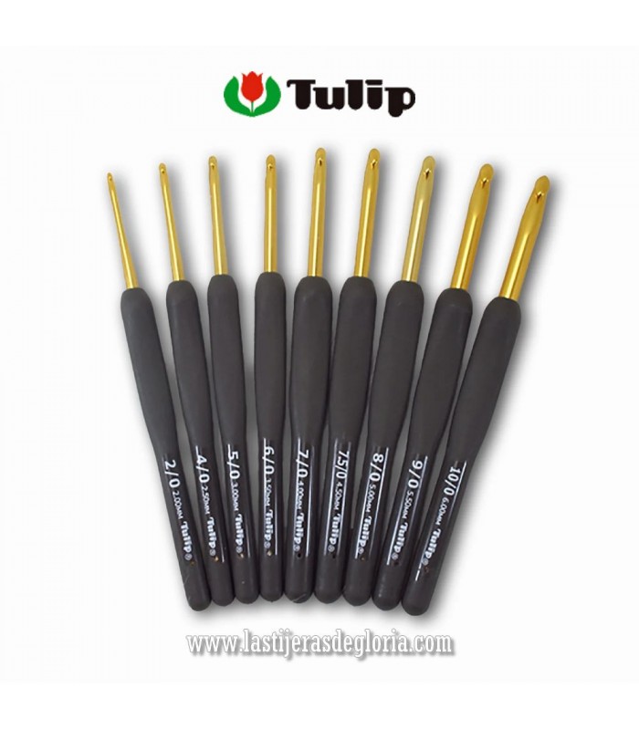 Ganchillos TULIP Etimo Gold Premium medidas de 2 a 6.5 mm.