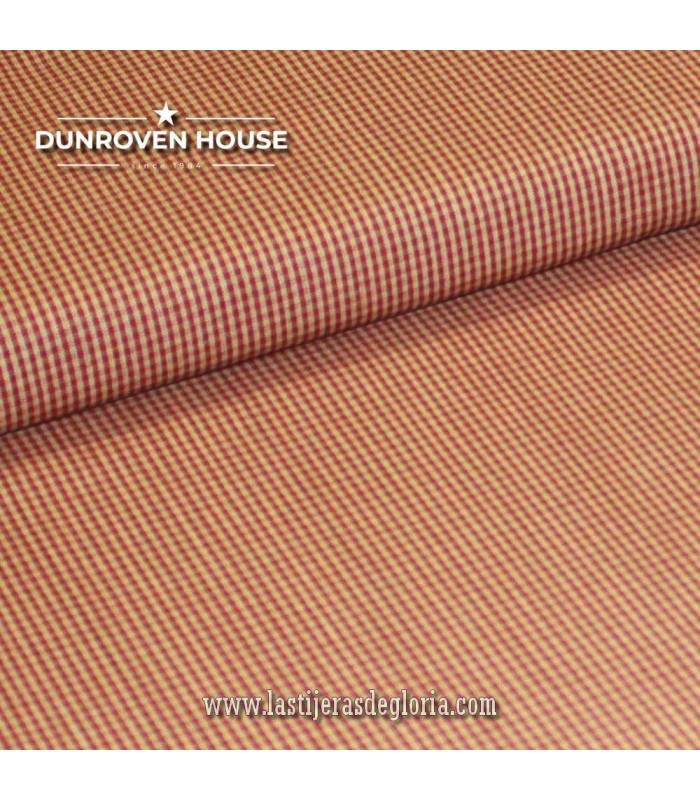 Tela Country cuadros mini rojo y beige Homespun Fabric de Dunroven House