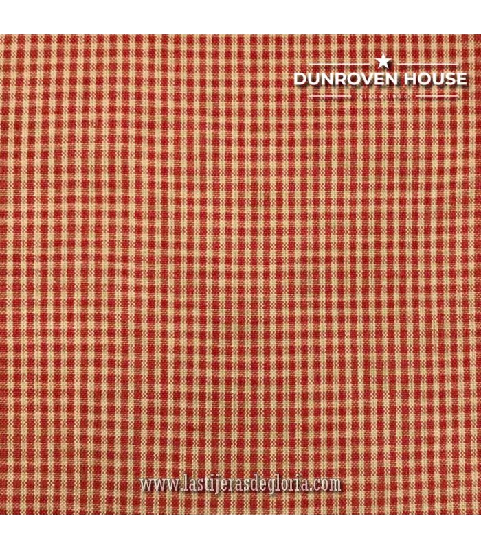 Tela Country cuadros mini rojo y beige Homespun Fabric de Dunroven House
