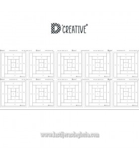 Panel de patrones Log Cabin Basic Paper Piecing 15 x 15 cm. de D'CREATIVE