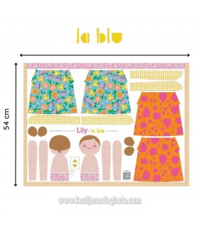 Panel de tela Lily la muñeca de La Blu