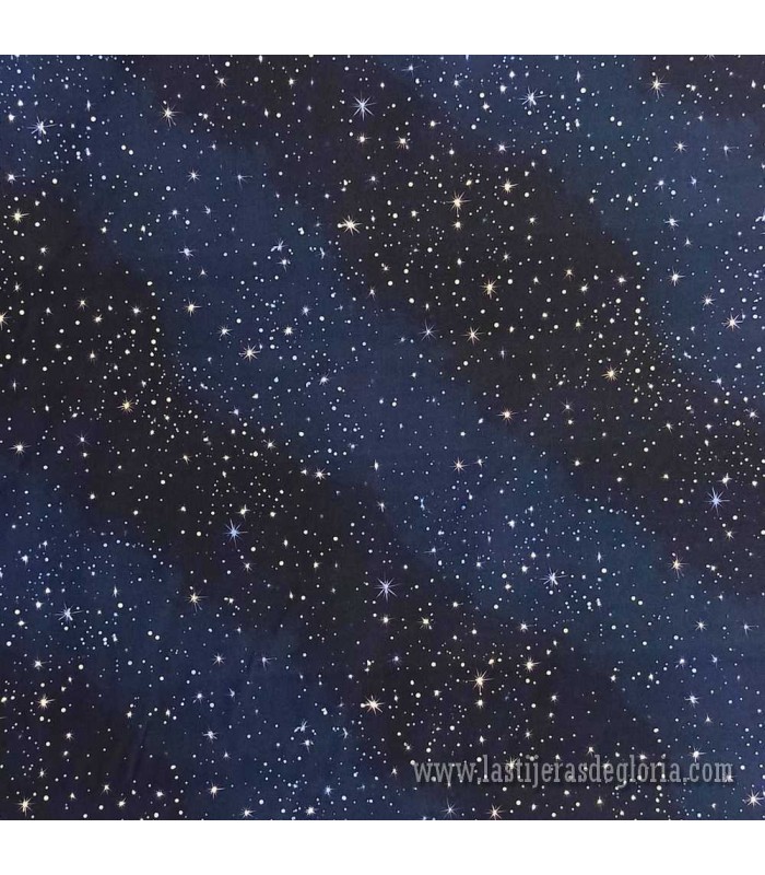 Tela cielo estrellado nocturno colección Naturaleza ancho 140 cm.