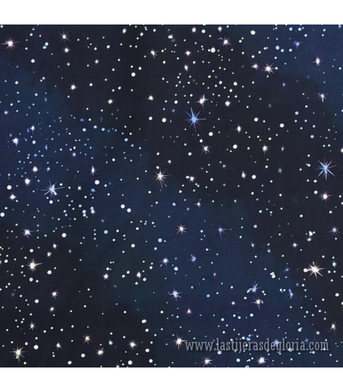 Tela cielo estrellado nocturno colección Naturaleza ancho 140 cm.