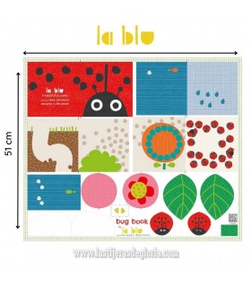 Panel de tela Cuento de la Mariquita The Book Bug de La Blu