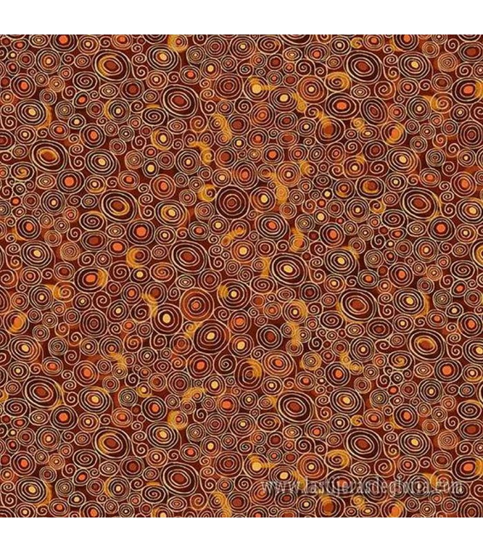 Tela pergamino marrón scroll brown Golden de Makower UK