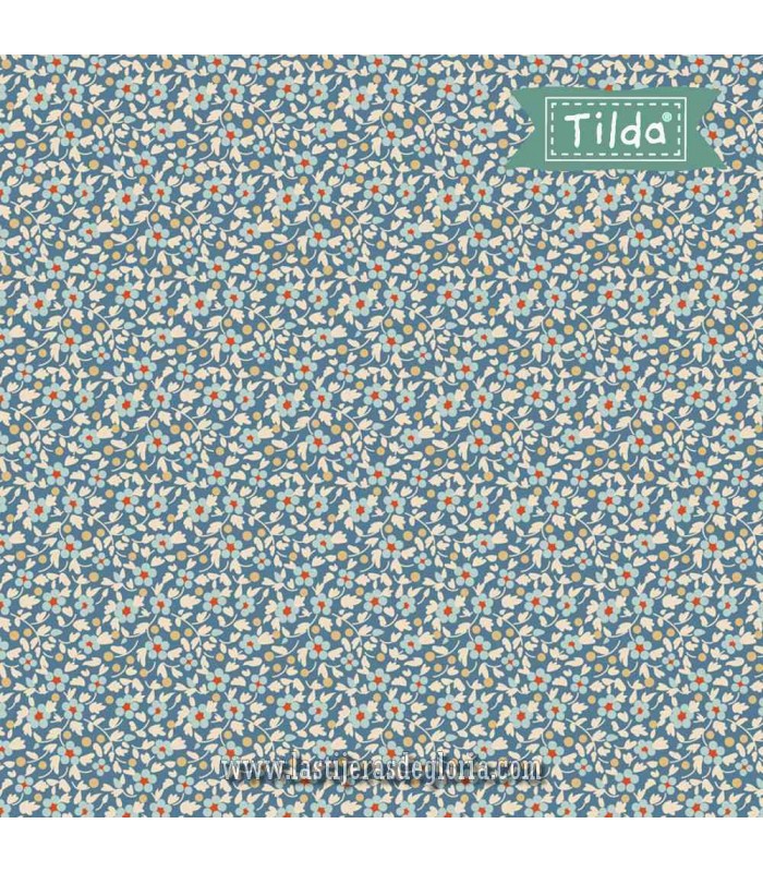 Telas florecillas azul Brie Basics Blue de Tilda