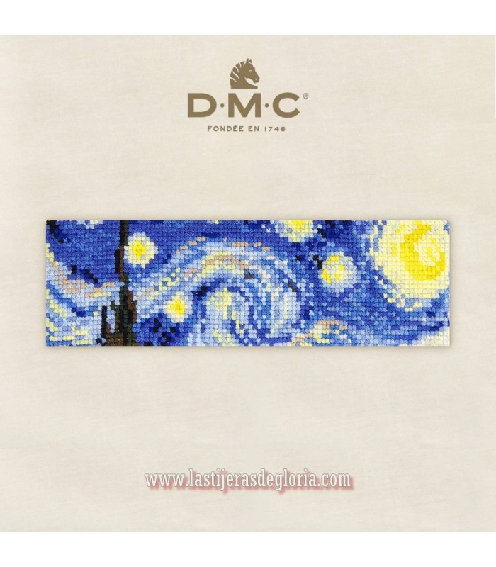 Kit marcapáginas en Punto de Cruz La Noche Estrellada Van Gogh de DMC