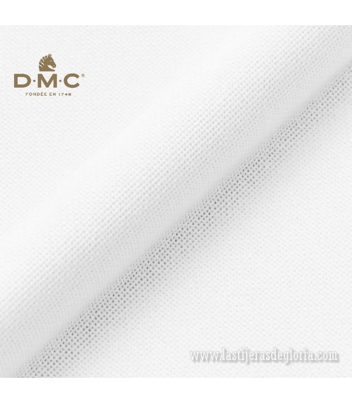 Tela Etamina algodón blanco 10 hilos por cm. para bordado y punto de cruz de DMC