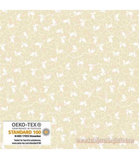 Tela tono sobre tono floral sobre beige Neutral Notes de Stof Fabrics