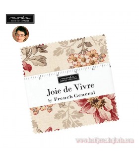 Precortado Charm Pack 42 telas 5 x 5" colección JOIE DE VIVRE de Moda Fabrics