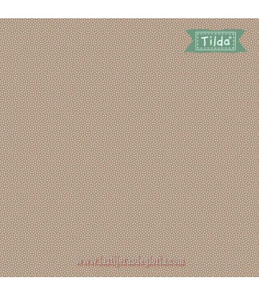 Tela topos gris cálido Poppy Seed Mouse de Tilda