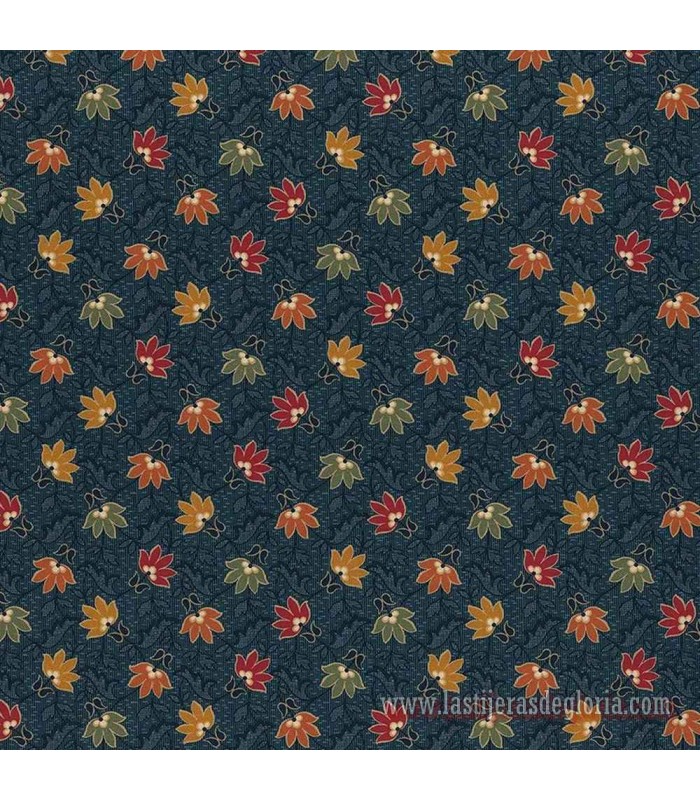 Tela graphic flowers navy Canton Quilting Circle de Marcus Fabrics