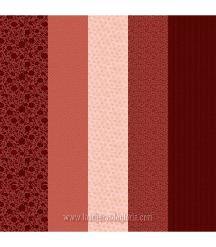 Tela franjas texturas rojo Strip-It 6 Kathleen's Story de Marcus Fabrics