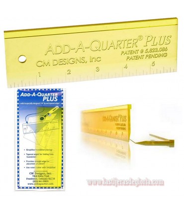 Regla Add-A-Quarter PLUS de 6 pulgadas para margen de costura 1/4"