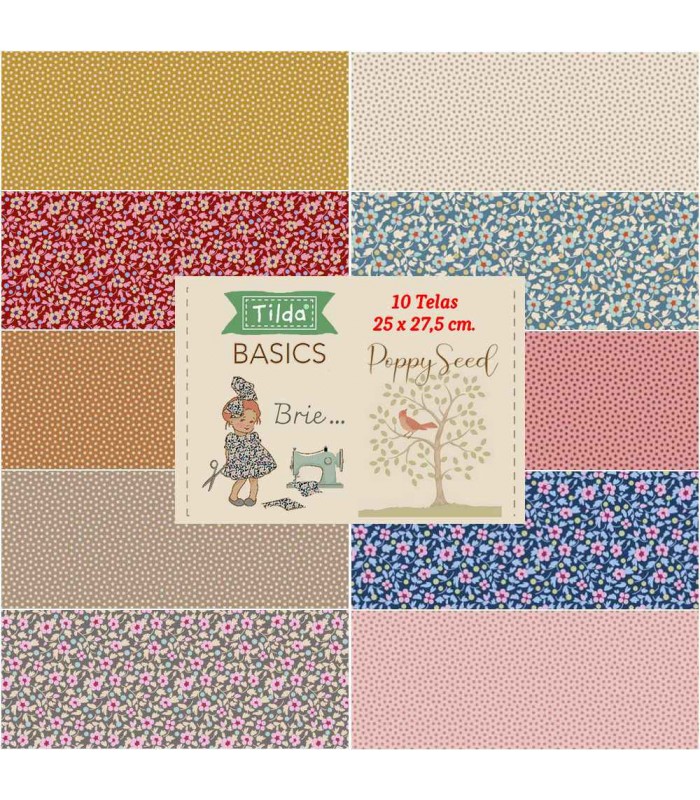 Set 10 telas precortadas nuevos Basics TILDA