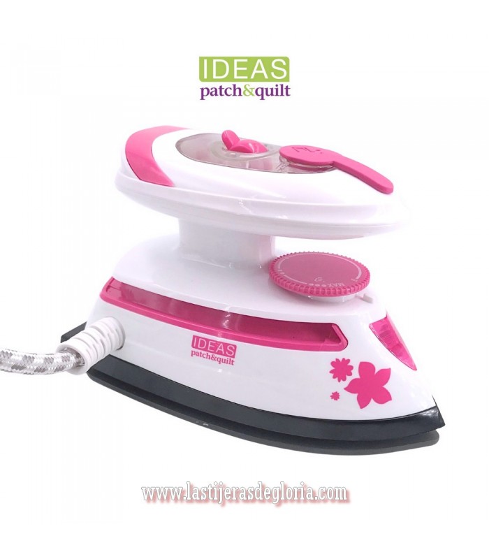 Plancha mini para patchwork con vapor color rosa IDEAS Patch